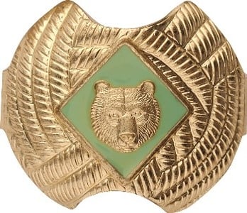 Green bear neckerchief slide
